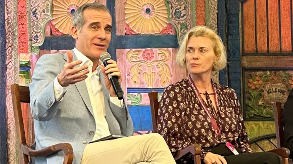 US Ambassador to India Eric Garcetti speaking at the 17th edition of Jaipur Literature Festival (JLF)