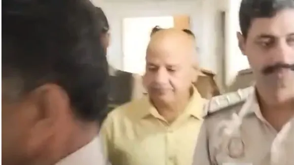 AAP leader & former Delhi Dy CM Manish Sisodia arrives at Delhi's Rouse Avenue Court for a hearing in the Delhi Excise Policy Case.