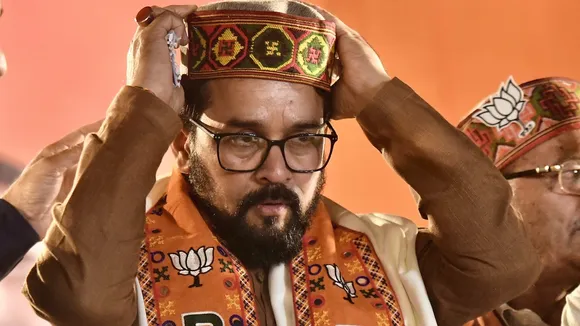 Anurag Thakur at a campaign rally in Chandigarh on Wednesday, May 29, 2024