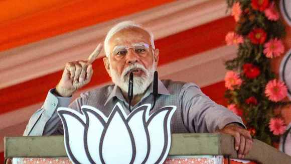 Prime Minister Narendra Modi addresses a public meeting ahead of Lok Sabha elections, in Rishikesh, Thursday, April 11, 2024