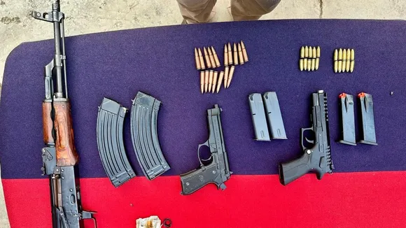 BSF recovers arms along IB in RS Pura sector on Sunday, September 22, 2024.
