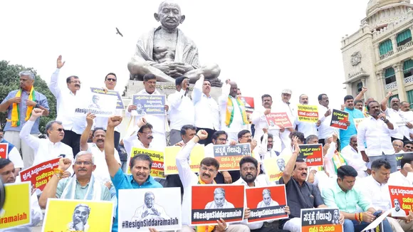 Siddaramaiah MUDA scam BJP protest