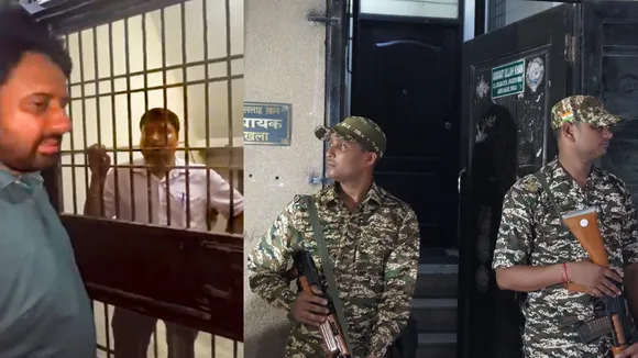 Aam Aadmi Party (AAP) MLA Amanatullah Khan during Enforcement Directorate's raids at his residence, in New Delhi, Monday, Sept. 2, 2024.