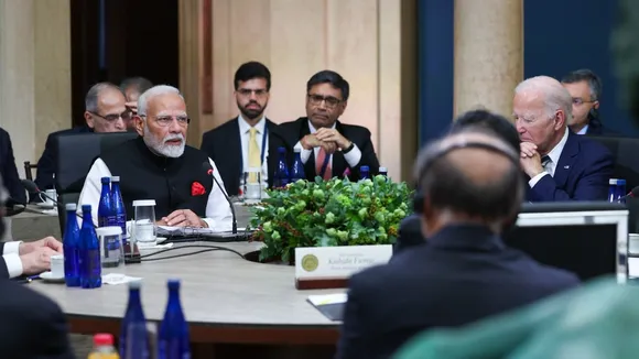 Narendra Modi and Joe Biden during the Quad Summit at Delaware