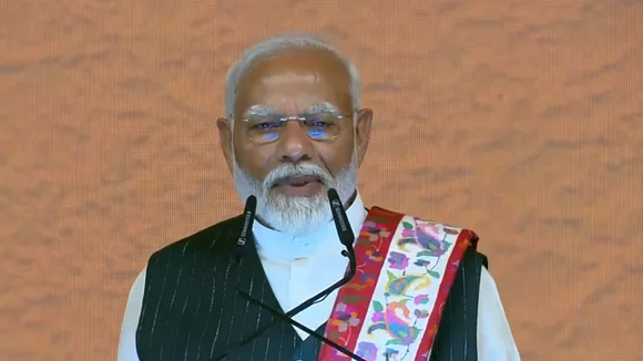 Prime Minister Narendra Modi speaks during 'Empowering Youth, Transforming J&K' event, in Srinagar, Thursday, June 20, 2024