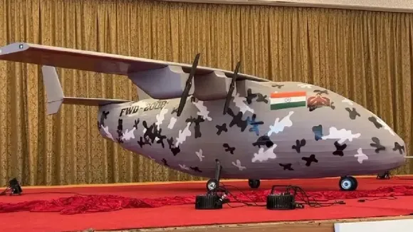 A photo of the FWD 200B bomber.  Read more at: https://www.deccanherald.com/india/bengaluru-based-fwda-announces-successful-maiden-flight-of-indigenous-unmanned-bomber-aircraft-3174689