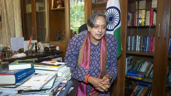 Congress MP Shashi Tharoor speaks during an interview with PTI , in New Delhi, Friday, June 7, 2024.