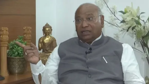 Congress President Mallikarjun Kharge during an interview with PTI, in New Delhi