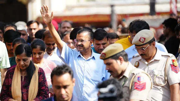 Arvind Kejriwal before surrendering to Tihar jail