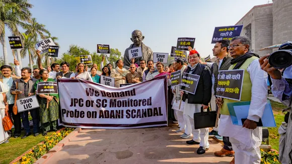 Opposition members protest over Adani row