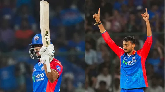 Delhi Capitals' Axar Patel during the Indian Premier League (IPL) 2024 cricket match between Delhi Capitals and Gujarat Titans at Arun Jaitley Stadium in New Delhi, Wednesday, April 24, 2024