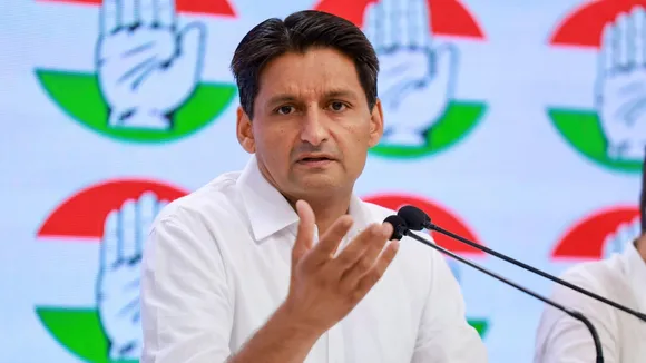 Congress leader Deepender Hooda addresses a press conference, in New Delhi, Monday, June 17, 2024.