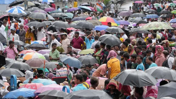 TMC supporters during the party's Martyrs' Day rally, in Kolkata, Sunday, July 21, 2024.
