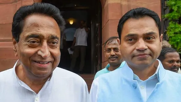 Nakul Nath with Kamal Nath