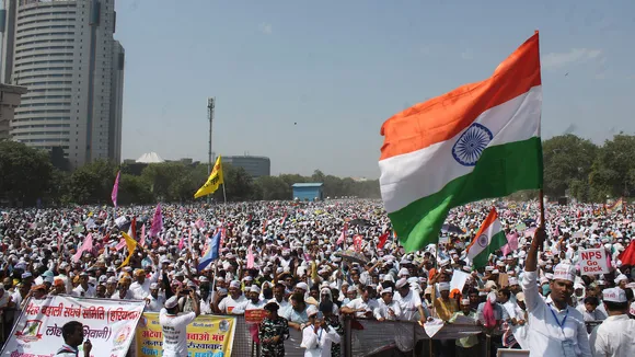 New Delhi Government employees under the banner of National Movement for Old Pension Scheme (NMOPS) stage a protest demanding restoration of the Old Pension Scheme (OPS), at Ramlila Maidan in New Delhi, Sunday, Oct. 1, 2023.