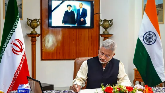 External Affairs Minister S Jaishankar during his visit to the Embassy of Iran to express condolence on the passing away of President of Iran Ebrahim Raisi and Foreign Minister Hossein Amir-Abdollahian, in New Delhi