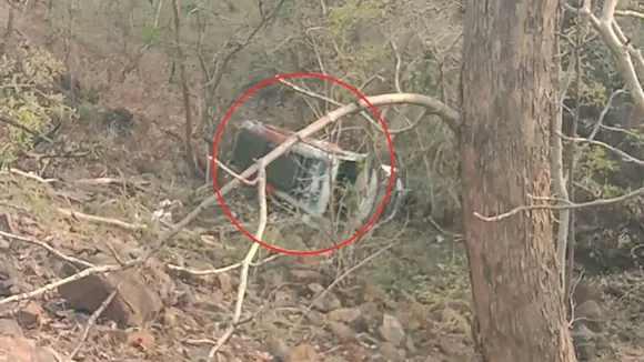 A bus undergoing repairs plunged into a 50-foot gorge in Karoli Ghat, Burhanpur, Madhya Pradesh, on Saturday.
