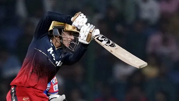 RCB batter Smriti Mandhana plays a shot during the WPL-T20 final cricket match between Delhi Capitals and Royal Challengers Bangalore at the Arun Jaitley Stadium, in New Delhi, Sunday, March 17, 2024.