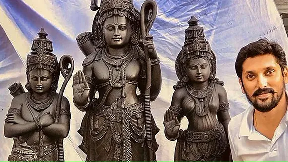 Sculptor Arun Yogiraj, whose idol of Lord Rama has been selected for installation at the Shri Ram Janambhoomi in Ayodhya