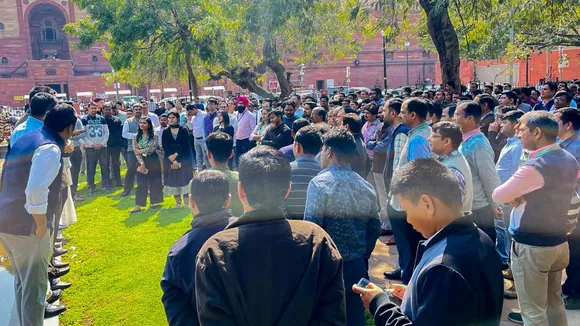 Central Secretariat Service officers protesting on  Thursday