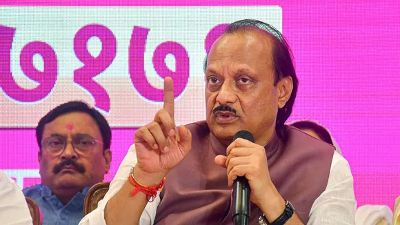 Maharashtra Deputy Chief Minister Ajit Pawar addresses a press conference, in Mumbai, Thursday, Aug. 22, 2024.