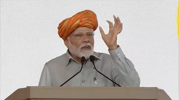 Narendra Modi at Rajkot International Airport