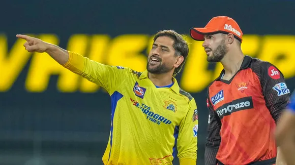 MS Dhoni and Aiden Markram at M. A. Chidambaram Stadium on April 21