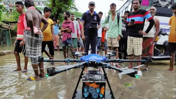 Food delivery by drone to reach landslide-ravaged Wayanad villages