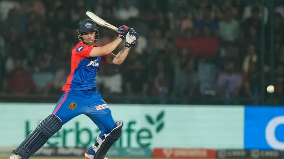 Delhi Capitals batter Phil Salt plays a shot against Royal Challengers Bangalore on May 6