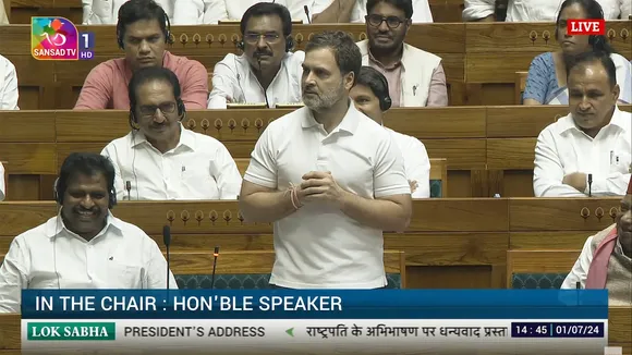 Rahul Gandhi addressing the Lok Sabha on July 1, 2024