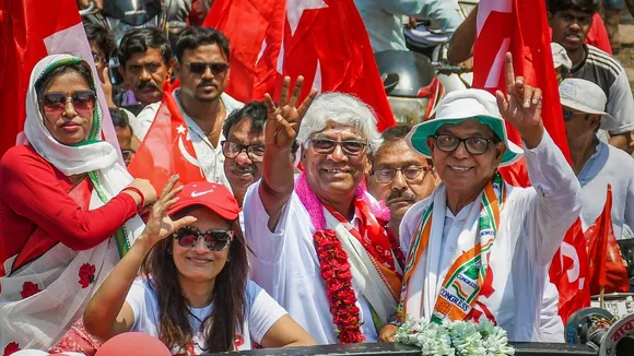 West Bengal CPI(M) Secretary and Murshidabad Lok Sabha seat candidate Mohammad Salim during an election rally