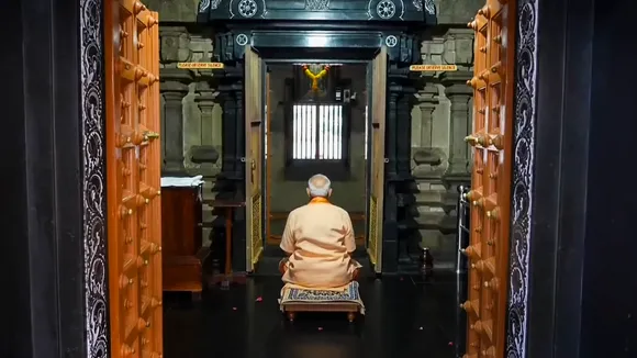 Prime Minister Narendra Modi at the Vivekananda Rock Memorial, in Kanniyakumari, Saturday, June 1, 2024.