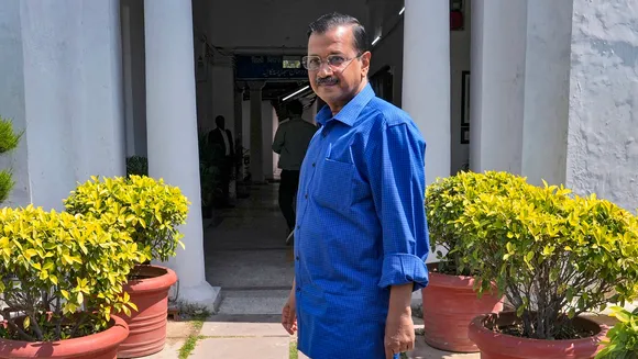 Chief Minister Arvind Kejriwal arrives during the Budget session of Delhi Assembly on Saturday