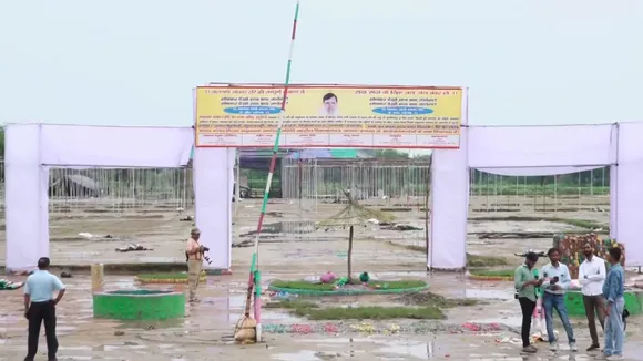 A forensic team investigates the scene a day after a massive stampede that occured during a 'satsang' (religious congregation), in Sikandara Rao area in Hathras district, Wednesday, July 3, 2024.