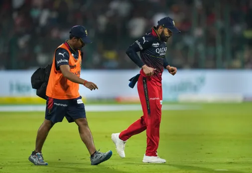 Royal Challengers Bangalore player Virat Kohli walks back to pavilion during the IPL 2023 cricket match