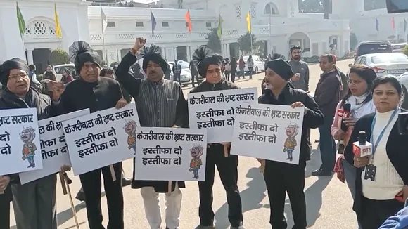 Delhi Assembly BJP Protest