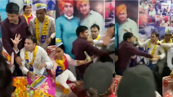Video AAP MLA Gulab Singh Yadav beaten by party workers