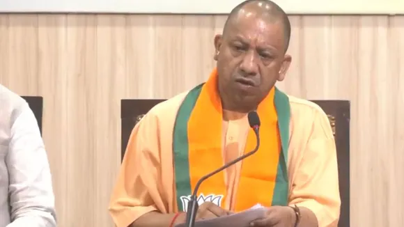 Uttar Pradesh Chief Minister Yogi Adityanath at the BJP headquarters