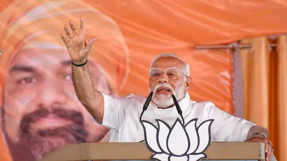 Prime Minister Narendra Modi addressing public rally in Jamui, Thursday, April 4, 2024