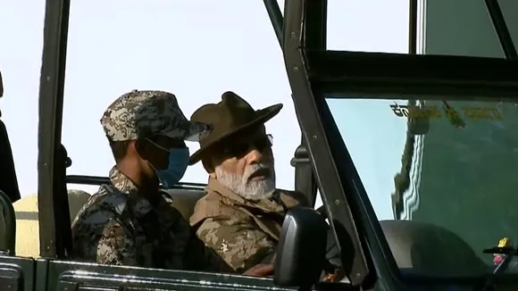 Narendra Modi on jungle safari at Bandipur Tiger Reserve