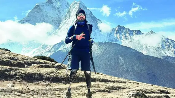 Tinkesh Kaushik has become the world's first triple amputee to reach the Mount Everest Base Camp