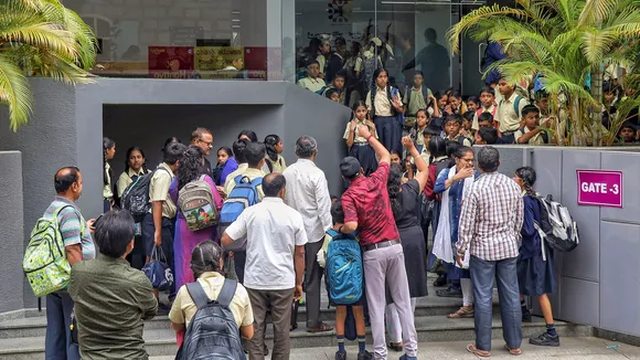 Commotion at a school after at least 15 private schools received an email with a bomb threat on its premises, triggering panic among the staff and parents, in Bengaluru
