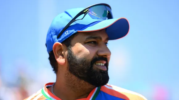 Indian cricket team captian Rohit Sharma during the India - Bangladesh T20 World Cup 2024, Warm-up match at the Nassau County International Cricket Stadium in New York, Saturday, June 1, 2024