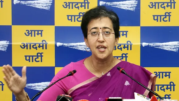 Delhi Minister and AAP leader Atishi addresses at a press conference at the party office, in New Delhi, Friday, March 29, 2024