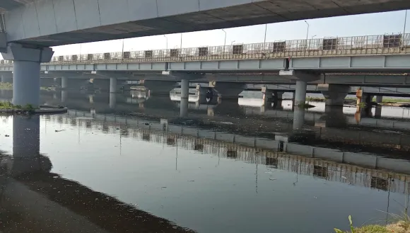 Gokul barrage Yamuna River.webp