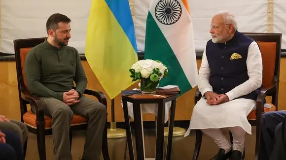 Prime Minister Narendra Modi meets Ukraine President Volodymyr Zelenskyy, in New York on Monday, Sept. 23, 2024.