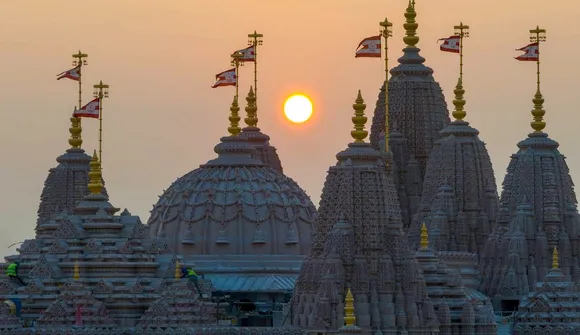 The BAPS Hindu Mandir during its inauguration ceremony, in Abu Dhabi, UAE