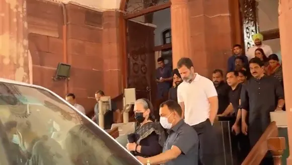 Rahul Gandhi and Sonia Gandhi in Parliament