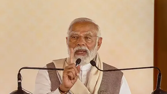 Prime Minister Narendra Modi addresses during the launch of master plan for Sabarmati Ashram project, in Gujarat's Ahmedabad