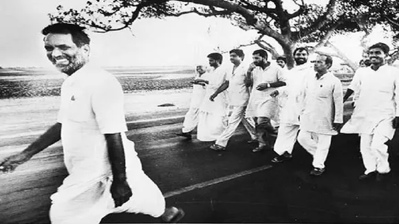 Former prime minister Chandra Shekhar during his 1983 padyatra